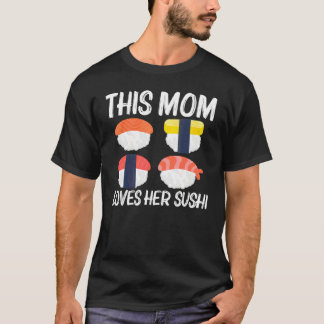 Snyggt Sushi För Mamma Mor Japanskt Sashimi Skaldj T Shirt