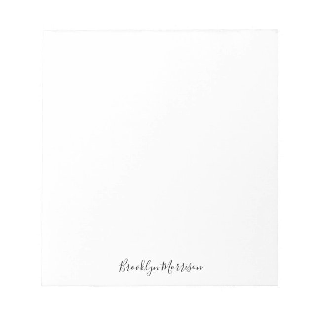 Snyggt, svart anpassningsbar, namn-textmonogram anteckningsblock (Framsida)