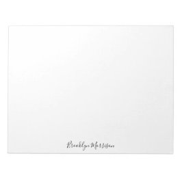 Snyggt, svart anpassningsbar, namn-textmonogram anteckningsblock