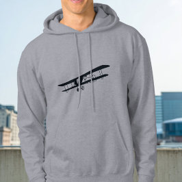 Snyggt svart flygplan, Enkelt & Roligt flygfartyg Hoodie