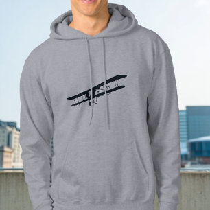 Snyggt svart flygplan, Enkelt & Roligt flygfartyg Hoodie