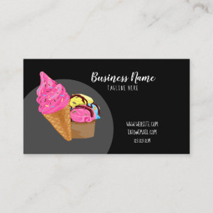 Snyggt svart och Rosa Sprinkles Ice Cream Frosting Visitkort