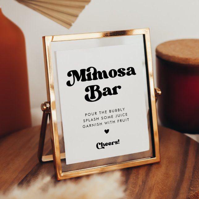 Snyggt - svart och vit Mimosa pub-tecken Poster (Skapare uppladdad)