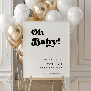 Snyggt, svart och vit Oj Baby Poster