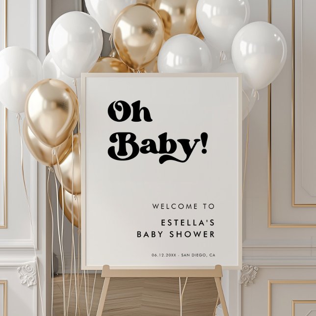 Snyggt, svart och vit Oj Baby Poster (Skapare uppladdad)