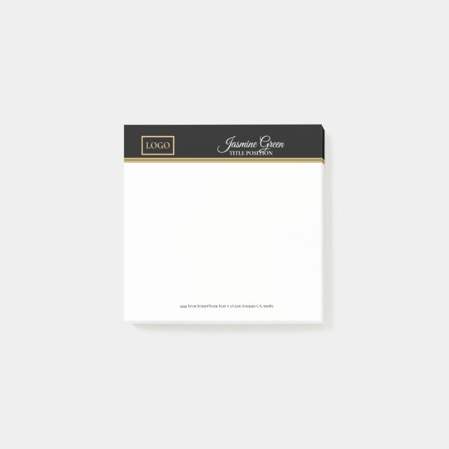 Snyggt, svart och vit post-it block (Framsida)