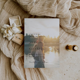 Snyggt, svart och vitt foto Modern Bröllop Spara Datumet