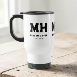Snyggt svart och vitt modernt monogram Världens bä Resemugg