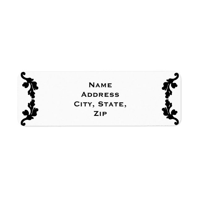 Snyggt - svart och vitt returadress etikett (Framsidan)