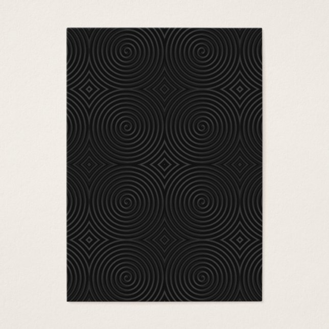 Snyggt, svart spiral-design. visitkort (Framsidan)