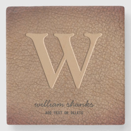 Snyggt Svart, svart, guld-skript, monogram Stenunderlägg