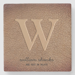 Snyggt Svart, svart, guld-skript, monogram Stenunderlägg