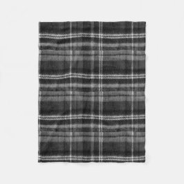 Snyggt svart tartanfilt i fleece