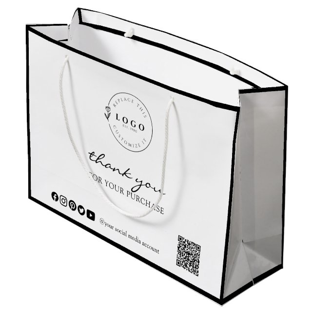 Snyggt Svart & Vitt Tack för ditt köp (Baksidan Vinklad)