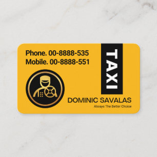 Snyggt Svarta Rand vid Gult Taxi Färg Visitkort