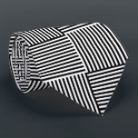 Snyggt Svartvit Färg med fasad Professionell Slips<br><div class="desc">Snyggt Black White Färg Stripe Professionell Modern Neck Tie.</div>
