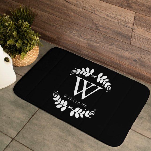 Snyggt Svartvit monogram Badrumsmatta (Skapare uppladdad)