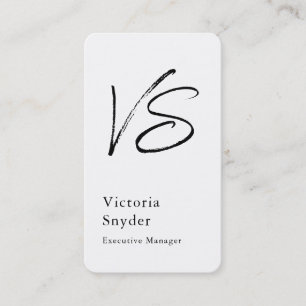 Snyggt Svartvit monogram-Professionell Visitkort