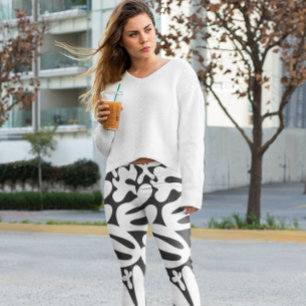 snyggt, svartvitt leggings