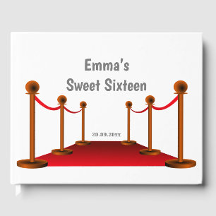 Snyggt Sweet 16 Hollywood Red Carpet Birthday Gästböcker