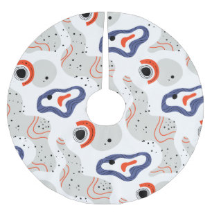 Snyggt Swirls and Curbs Abstrakt Mönster Julgransmatta Borstad Polyester