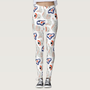 Snyggt Swirls and Curbs Abstrakt Mönster Leggings