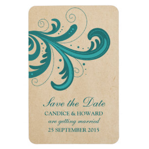 Snyggt Swirls Spara datum magneter, Teal Magnet