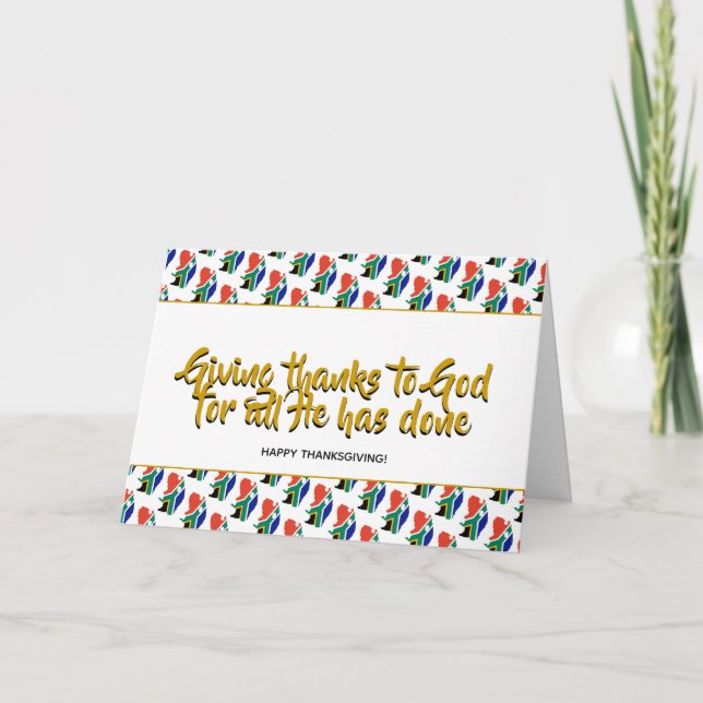 Snyggt SYUTH AFRIKA Ge Tack THANKSGIVING Helgkort (Framsida)