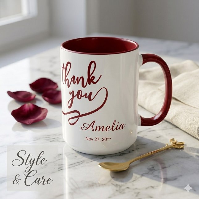 Snyggt Tack 15 oz Combo Mugg för ympande (Stylish Thank You 15 oz Combo Mug for Gifting)