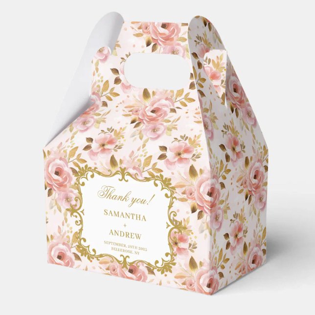 Snyggt  Tacken Guld Bröllop för gäst Presentaskar (Stylish Blush Gold Wedding Thank You Box for Guest)