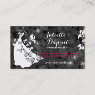 Snyggt Tailor Dressmaker skräddarsydd salong svart Visitkort