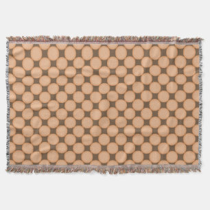 Snyggt Tan Peach Rosa Polka Dot Mönster Filt
