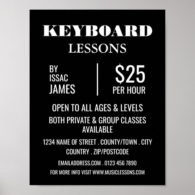 Snyggt Tangentbord Lessons Reklamation Poster (Framsidan)
