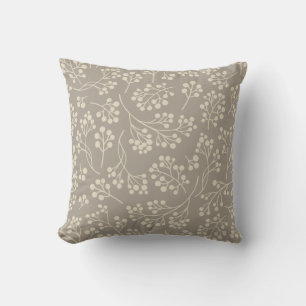 Snyggt Taupe Blommönster Modern Farmhouse Kudde