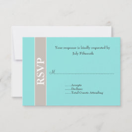 Snyggt Taupe och Aqua Blue Bröllop OSA Card