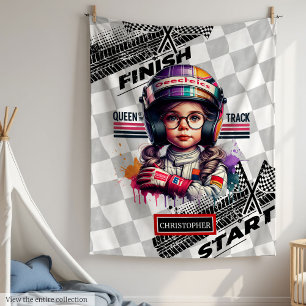 Snyggt Tävla Formel 1 Little Driver Girl Gift Fleecefilt