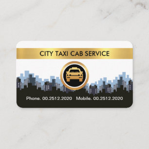 Snyggt Taxi City Skyline Gräns Visitkort