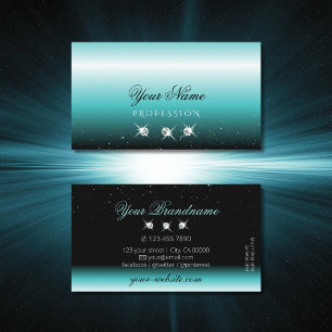 Snyggt Teal Black Ombre Gnistra Diamonds Elegant Visitkort