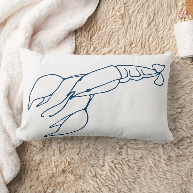 Snyggt Teal Blue Lobster - Nautical/Ocean Themme Lumbarkudde (Filt)