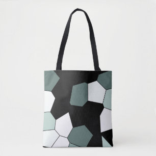Snyggt Teal Grönt Black White Mönster Tygkasse