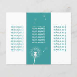 Snyggt Teal Grönt Dandelion Tri-Fold Flyers