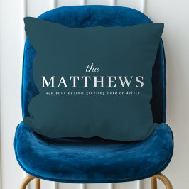 Snyggt Teal | Modern minimal Trendig blå Namn Kudde