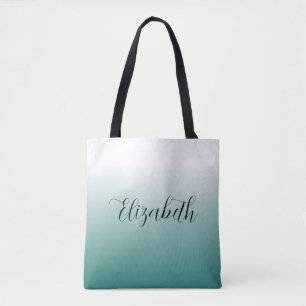 Snyggt Teal Skapar din egen kalligrafi Namn Tygkasse
