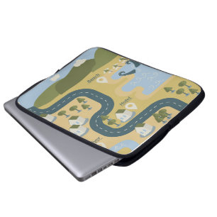 Snyggt tecknad Landskap semesterresa karta Laptop Fodral