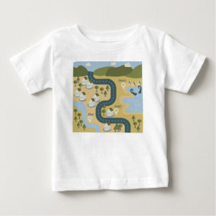 Snyggt tecknad Landskap semesterresa karta T Shirt