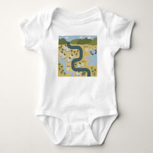 Snyggt tecknad Landskap semesterresa karta T Shirt