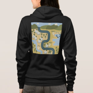 Snyggt tecknad Landskap semesterresa karta T Shirt