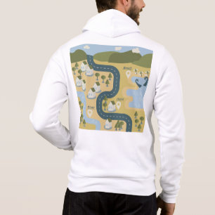 Snyggt tecknad Landskap semesterresa karta T Shirt