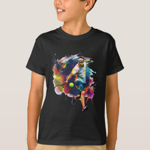 Snyggt Tennis Spara - Idrottsman In Action Design T Shirt