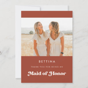 Snyggt Terracotta Maid of honor tackkort Inbjudningar